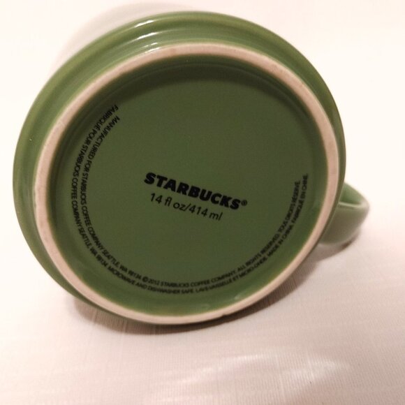RARE STARBUCKS Stacking Mug GREEN 2012 14oz/414ml - Picture 5 of 5